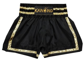 Kanong Muay Thai boxing Shorts : KNS-140-Black-Gold